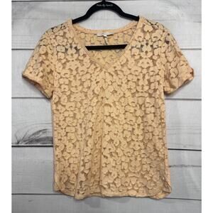 Maje Top Size 2 V Neck Tee Peach Color Stylish'd‎